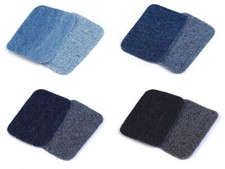 10 Reparaturflicken Jeans ca. 7,6 x 4,9 cm Blau Schwarz B&uuml;gelflicken Jacke Hose