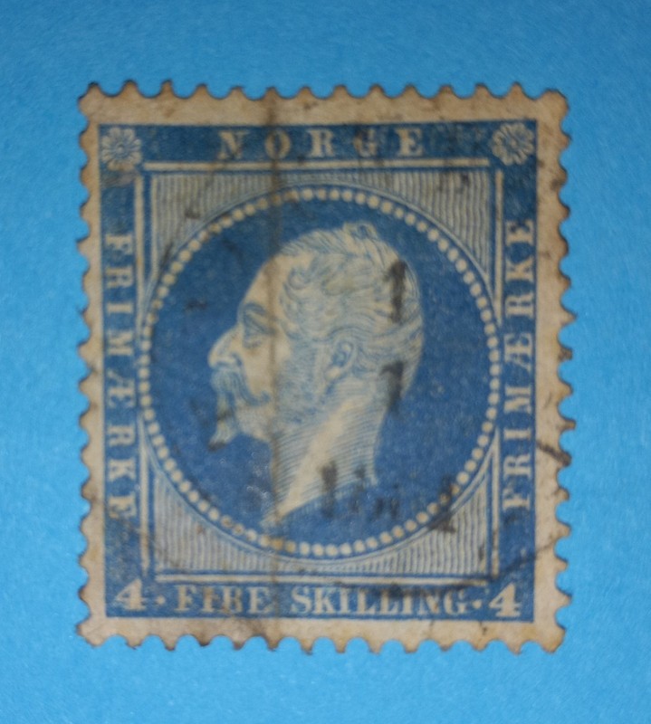 + 1856 Norway King Oscar 1st #4 A2 4sk Used