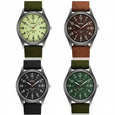 Men's Wrist Watch Military Army Luminous 24 Hours Dial Nylon Strap Date Quartz