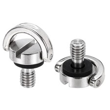 1/4" Stainless Steel D Ring Screw, 2Pcs Fixing Camera Screw, Silver