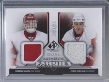 2014-15 SP Game Used Authentic Fabrics Dual Dominik Hasek Chris Chelios HOF mq4
