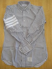 NWOT Thom Browne Gray Shepherd Check Broadcloth Button Down TB5 16.5-36