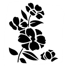 Really Great Stencils, Wild Rose Spray, 5x5", Flowers, Floral, Roses, Love