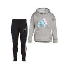adidas Girl's 2 Piece Hoodie and Legging Active Clothing Set Size 5 New with Tag