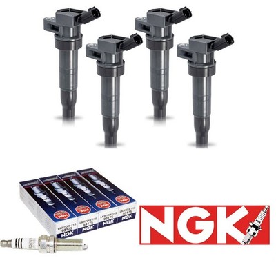 4 Ignition Coils Pack and NGK Iridium Spark Plug For 2008-2014 Hyundai Sonata