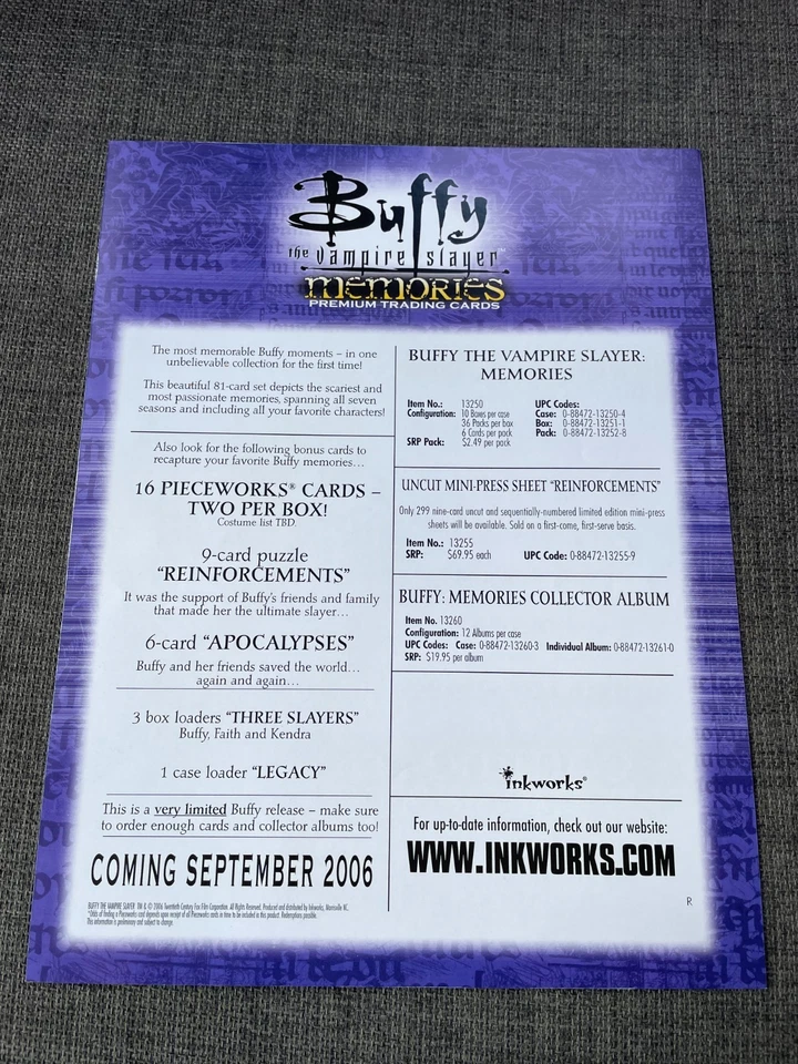 Buffy - Memories - Original  A4 Flyer / Sell Sheet /Poster - Image 2 of 2