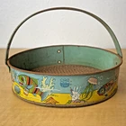 Vintage J Chein Tin Litho Sand Sifter Beach Toy