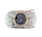 925 Silver USA Liberty Half Dollar Coin & Golden Accent Belt Buckle
