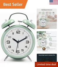 Classic Analog Loud Alarm Clock in Mint Green - Perfect Gift for Students