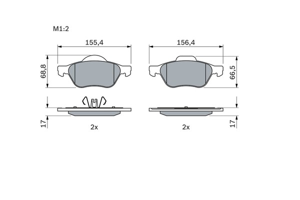 Bosch BremsbeläGe Vorne (0 986 494 439) FüR Renault Megane Ii ScéNic Clio Iii |-image