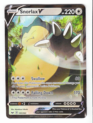 The Pokémon Company Snorlax V 141/202 Sword & Shield Holo Ultra Rare 220 HP