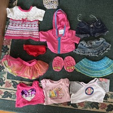Lot of Build a Bear Girls Clothes Tops, Skirts, Shorts Hoodie Slippers 13Pieces