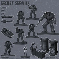 Fallout Wasteland Warfare: Enclave-Assault Force Proxy 3D Printed Models