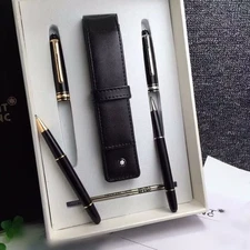 Montblanc Luxury Ballpoint Pen Two-Pack with Pen Cap Refills Set New