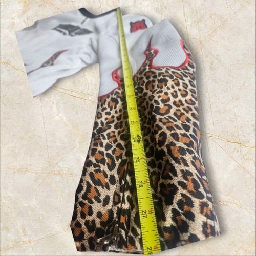 Power Trip Women's 2XL Padded Motorcycle Biker Jacket White Leopard Flames Print - Picture 17 of 19