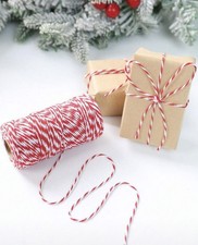 100M Duo-Coloured Red And White String Twine For Gifts, Christmas Packaging