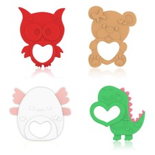 Valentines Teething Toys, Soft Silicone Baby Soothing Teether, Chew Toys, Bab...