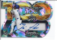 2025 LEAF BASEBALL NATION ZYHIR HOPE TOP 100 CRACKED ICE RC AUTO  1/1 ONE OF ONE