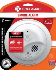 Hardwired Ionization Smoke Alarm, Battery Backup - 1046834