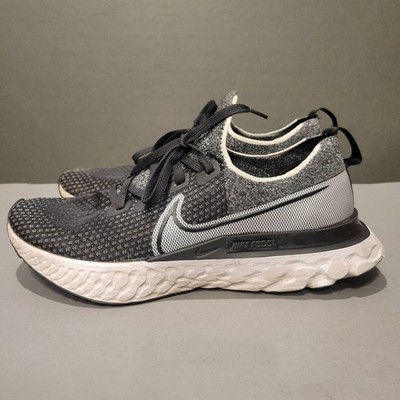 Nike Flyknit React Infinity Run Black Gray Athletic Running Shoes Men US 10.5