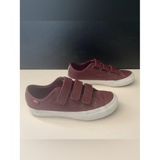 Vans Women's Leather Sneakers Burgundy Low Top Size 6.5