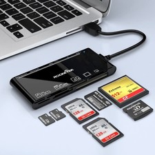 USB 3.0 7 in 1 Multi Card Reader Negro SD TF CF Micro SD XD MS Reader