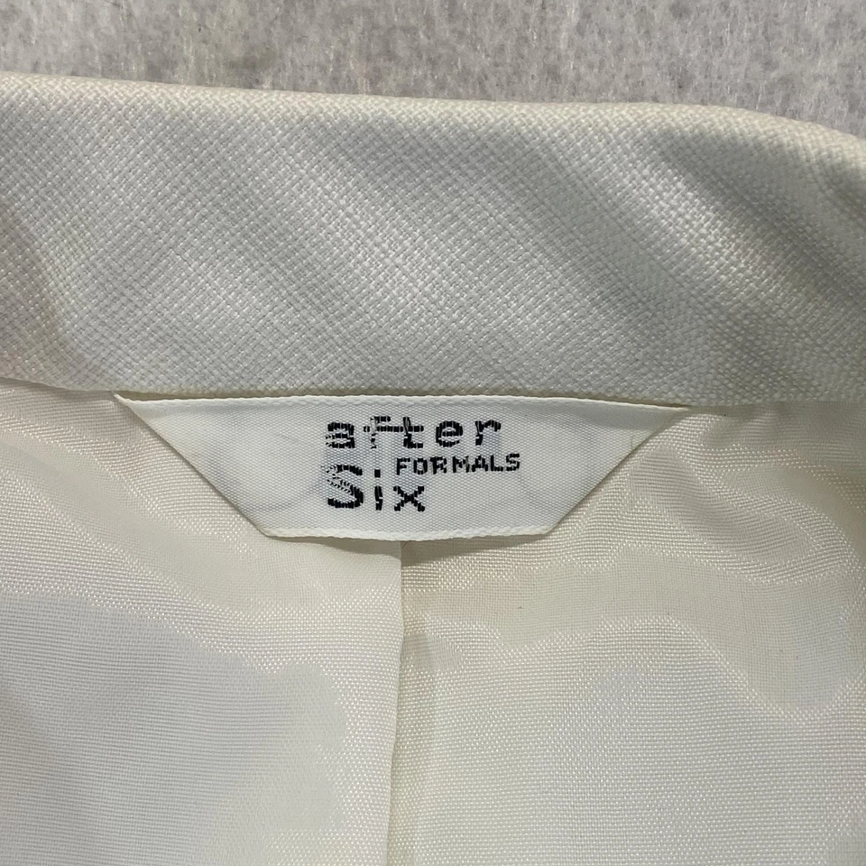 Blazer Formal Vintage After Six Chaqueta Esmoquin Para Hombre 40 Largo Blanco Dorado Trenza Foto 2 de 4