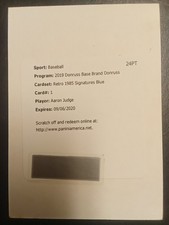 2019 Panini Donruss PLEASE READ Aaron Judge Auto Redemption 1985 Blue Retro #/99