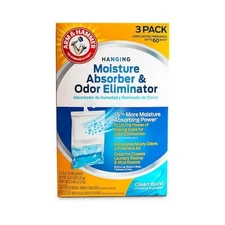 (3-Pack) 16 Oz. Moisture Absorber Odor Eliminator Hanging Bags Arm And Hammer