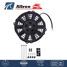 7 Universal Electric Radiator Cooling Slim Push Pull Fan 12v Mount Kit Black