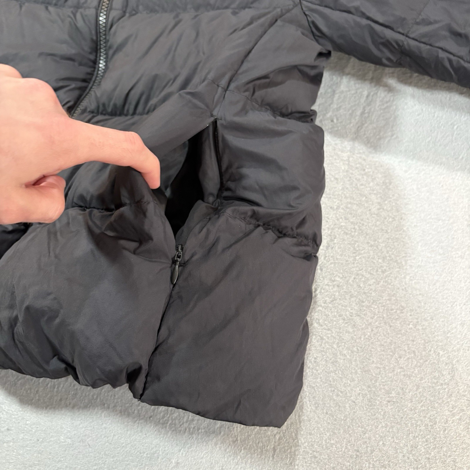 Uniqlo Women's Ultra Light Down Puffer Jacket XXS Black Full Zip Crop image 10