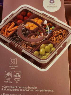 CWC Pink Snackle Box 8 Compartment Snack Lunch Box Sealed To Go