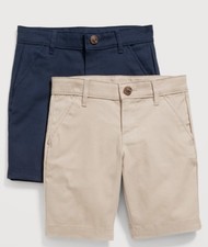 OLD NAVY School Uniform Twill Bermuda Shorts 2-Pack for Girls Sz 16 NWT