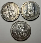 3 Pieces 1958 Canada Death Silver Dollars Lightly Circulated 1.8 Troy ounces