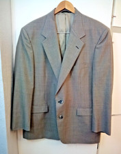 Vtg Johnny Carson Mens 42R Gray Houndstooth Blazer Sport Coat