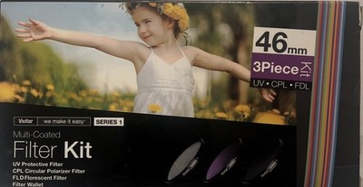Vivitar Multi Coated filter Kit Series 1 46mm 3piece UV-CPL-FLD VIV-FK3-46