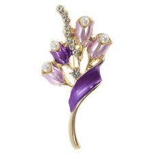 Brosche Tulpen lila Damenmode 1 St&uuml;ck f&uuml;r Partys, elegante Anstecknadel