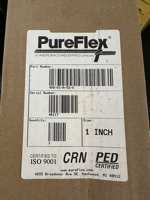 #ad PureFlex 400 Series 1” Fiberglass Ball Valve 275 PSI Vinyl Ester 400 01 A 02 0 $425.00