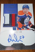2011 Panini Dominion Auto Rookie Anton Lander 4 Tier 3 Color SICK Patch! Oilers
