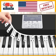 Removable Piano Keyboard Stickers - 61-Key Silicone Note Guide for Beginners
