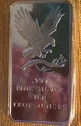 10 oz. Silver Silvertowne Eagle Design Bullion Bar of .999 Fine Silver