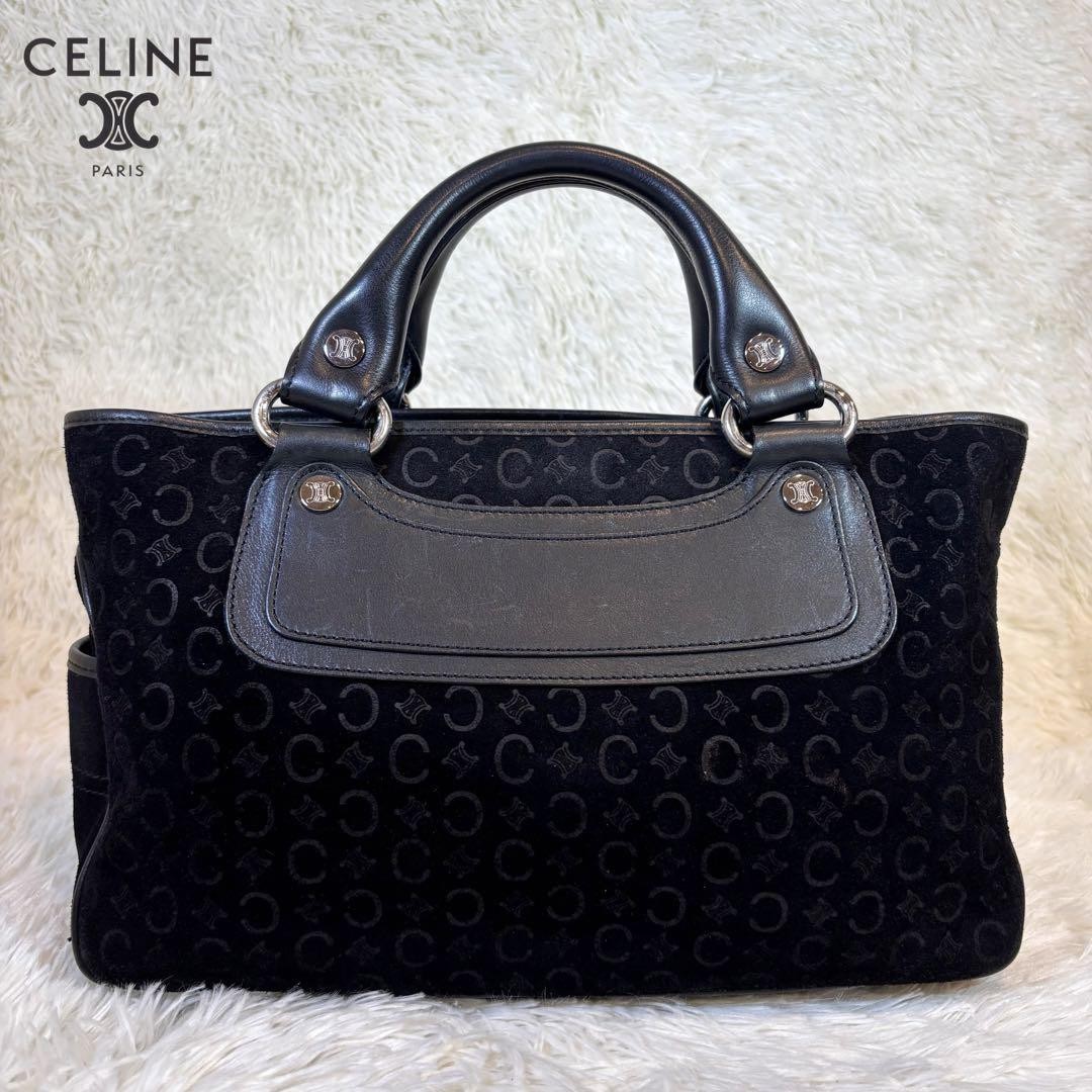 バッグ CELINE C MACADAM LEATHER BOOGIE HAND BAG CELINE Vintage C Macadam Hand bag Black Boogie Bag Canvas
