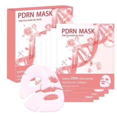 5 Pack Salmon DNA PDRN Pink Collagen Gel Face Mask   Overnight Hydrogel Korea...
