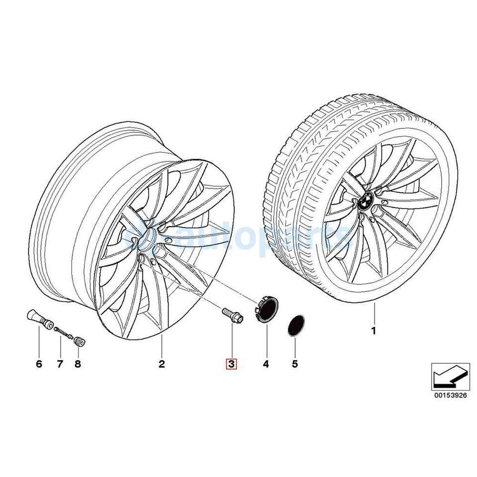 20PCS Aluminum Wheel Lug Bolts 36136781152 Fit For BMW E65 E66 E83 X3 750i 760Li - Image 2 of 4