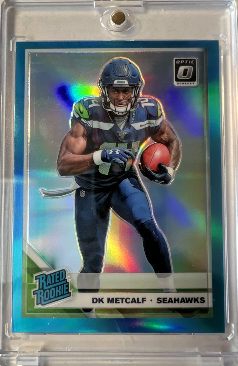 2019 DONRUSS OPTIC #163 DK METCALF RATED ROOKIE AQUA /299