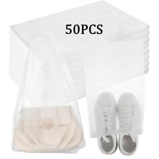 50Pcs Transparent Shoe Bags For Travel Portable Large Clear Shoe Bag Storage USA