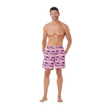Member's Mark Men's Resort Built-in Liner Swim Trunk, Pink Shark, sz XXL
