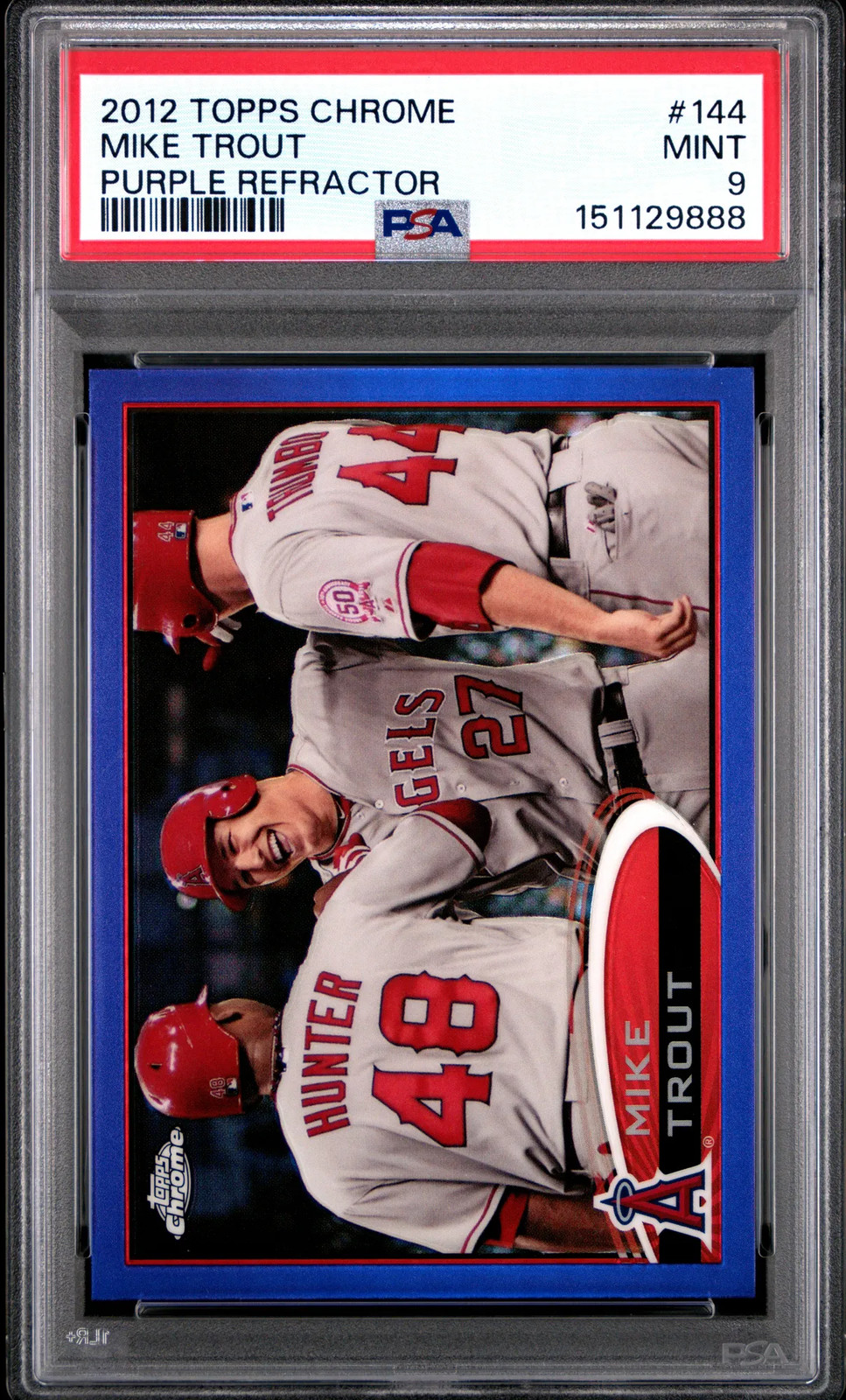 2012 Topps Chrome Mike Trout #144 Purple Refractor PSA 9
