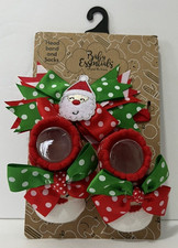 Christmas Santa Head Band Socks with Bows NEW Baby Essentials Girl 0-6 months