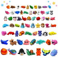 120PCS Surprise 3D Printed Animals Bulk, Small, Black" Or "White" "Gray